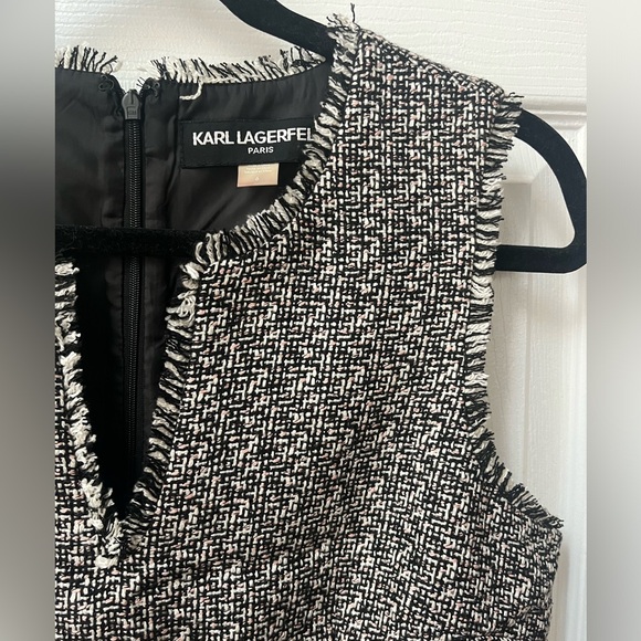 Neutral Tweed Shift Dress - Picture 3 of 4